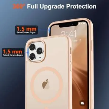 SUPFINE Magnetic for iPhone 11 Pro Max Case (Compatible with MagSafe) (10 FT Military Grade Drop Protection) Slim Translucent Matte Shockproof with Anti-Fingerprint Phone Case,Sand Pink
