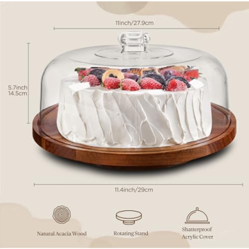Elegant Rotating Cake Stand with Lid for All Occasions