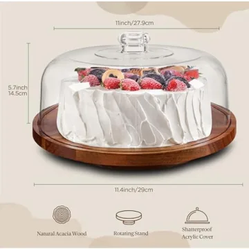 Elegant Rotating Cake Stand with Lid for All Occasions