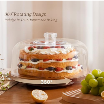 Elegant Rotating Cake Stand with Lid for All Occasions