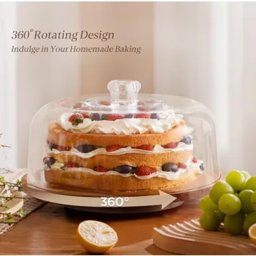 Elegant Rotating Cake Stand with Lid for All Occasions