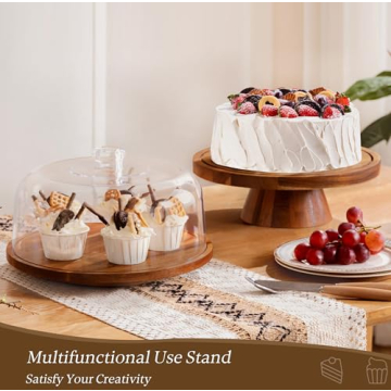 Elegant Rotating Cake Stand with Lid for All Occasions