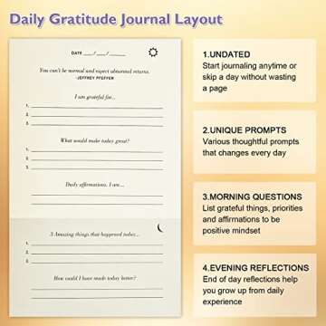 PUKYO The Gratitude Journal, manifestation journal, Daily Journal with Prompts for Affirmation, Happ...