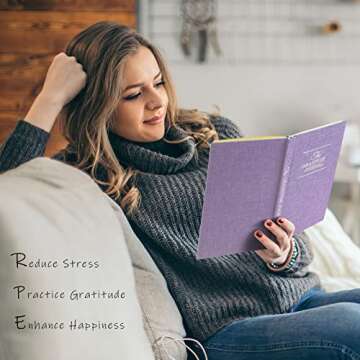 PUKYO The Gratitude Journal, manifestation journal, Daily Journal with Prompts for Affirmation, Happiness, Mindfulness, Positivity, Wellness, Undated Journal for Women & Men(8.5 * 5.5 inches)