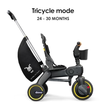 Doona Liki Trike S5 Nitro Black 5-in-1 Foldable Tricycle