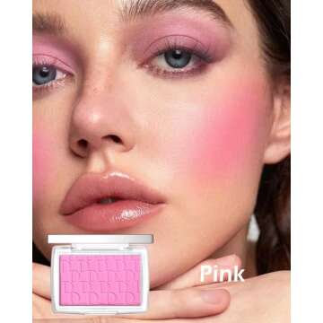 Pink Powder Blush Palette - Highly Pigmented Matte Blush for Cheeks