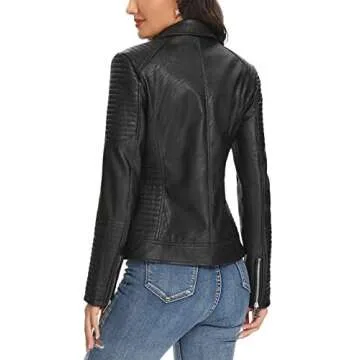 Stylish FIRST WAY Faux Leather Jacket for Women