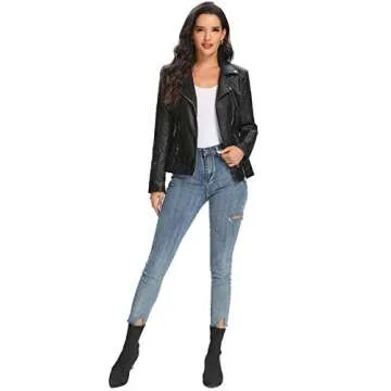 Stylish FIRST WAY Faux Leather Jacket for Women