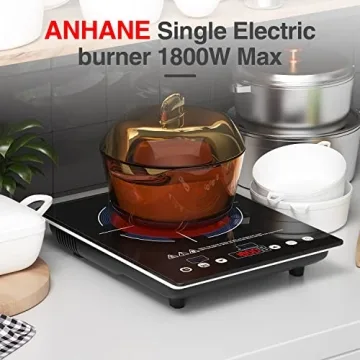 Innovative 1800W ANHANE Electric Cooktop for Any Cookware