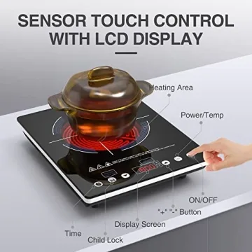 Innovative 1800W ANHANE Electric Cooktop for Any Cookware