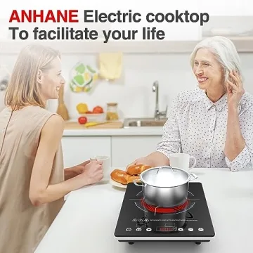 Innovative 1800W ANHANE Electric Cooktop for Any Cookware
