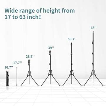 Abithid Cell Phone Tripod Stand, 80.7inch Tall Tripod for iPhone Adjustable Phone Video Stand for iP...