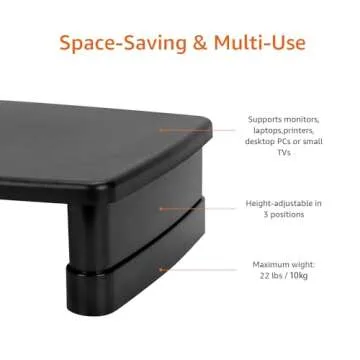 Adjustable Monitor Riser Stand with Storage for Ergonomics