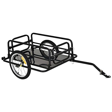 Aosom Wanderer Folding Bicycle Cargo Trailer - Heavy-Duty & Compact
