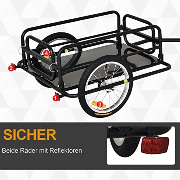 Aosom Wanderer Folding Bicycle Cargo Trailer Black