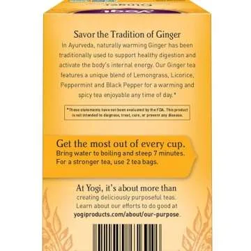 Yogi Tea - Ginger Tea (6 Pack) - Supports Healthy Digestion - Soothing and Spicy Blend - Caffeine Fr...