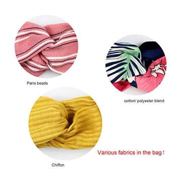 DRESHOW 10 Pack Boho Headbands for Women Vintage Cross Elastic Head Wrap Hair Accessories