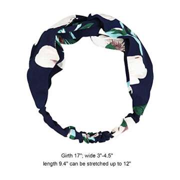 DRESHOW 10 Pack Boho Headbands for Women Vintage Cross Elastic Head Wrap Hair Accessories