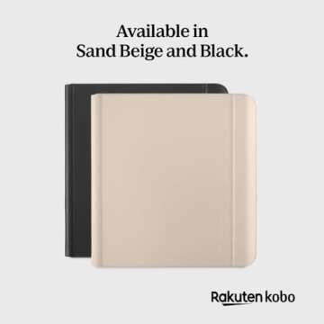 Kobo Libra Colour Notebook SleepCover Case | Sleep/Wake Technology | Built-in 2-Way Stand | Vegan Leather | Compatible with 7" Libra Colour eReader (Sand Beige)