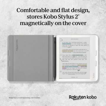 Kobo Libra Colour Notebook SleepCover Case | Sleep/Wake Technology | Built-in 2-Way Stand | Vegan Leather | Compatible with 7" Libra Colour eReader (Sand Beige)