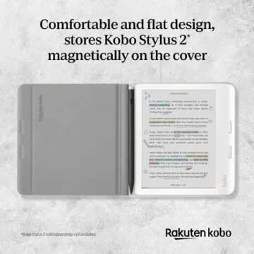 Kobo Libra Colour Notebook SleepCover Case | Sleep/Wake Technology | Built-in 2-Way Stand | Vegan Leather | Compatible with 7" Libra Colour eReader (Sand Beige)