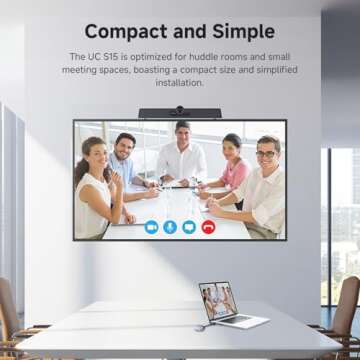 Enther&MAXHUB 4K Video Conference Camera,All-in-one Conference Room Camera System,Smart Video and Audio conferencing System,Auto-framing Wireless Screen-Sharing,120° FOV for Small Meeting Rooms