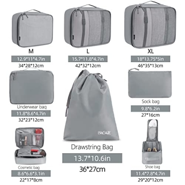 BAGAIL 8 Set Packing Cubes for Efficient Travel Organization