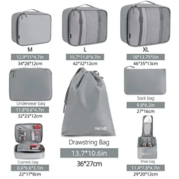 BAGAIL 8 Set Packing Cubes for Efficient Travel Organization