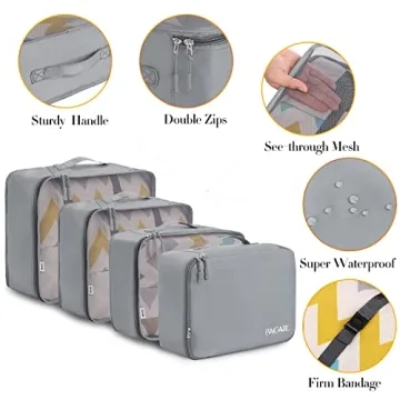 BAGAIL 8 Set Packing Cubes for Efficient Travel Organization