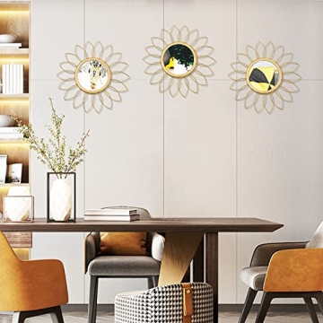 Gold Sunburst Wall Mirrors Set of 3 Elegant Home Decor