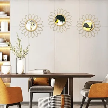 Gold Sunburst Wall Mirrors Set of 3 Elegant Home Decor