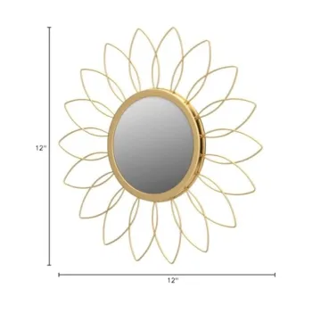 Gold Sunburst Wall Mirrors Set of 3 Elegant Home Decor