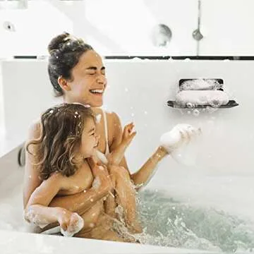 YUZP Soap Holder for Shower,Stainless Steel Soap Dish,Simple Bar Soap Tray,Wall Mounted Soap Stand with 3M Adhesive Back,Rustproof Soap Saver Sponge Holder for Bathroom,Tub,Kitchen Sink (Black)