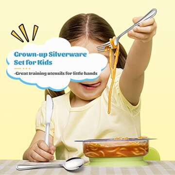 E-far 12-Piece Kids Silverware, Stainless Steel Toddler Kids Utensils Safe for Preschooler/Children,...