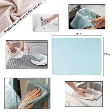 KTT Fish Scale Microfiber Cleaning Cloths, Eco-Friendly & Streak Free