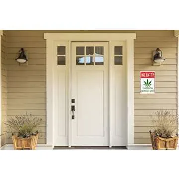 LMDDFZS Funny Metal Sign For Garage Weed Decor Man Cave Ideas Yard Stuff Or Wall No Entry Unless You Brought Weed 420 Blaze It Friendly Gift 8x12 In