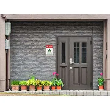 LMDDFZS Funny Metal Sign For Garage Weed Decor Man Cave Ideas Yard Stuff Or Wall No Entry Unless You Brought Weed 420 Blaze It Friendly Gift 8x12 In