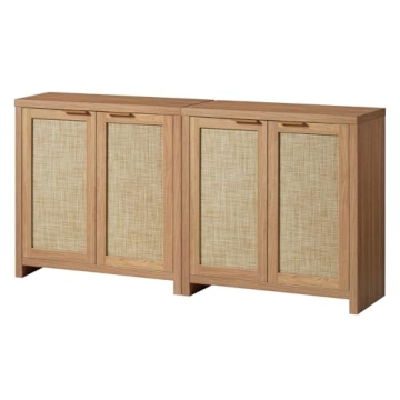 OAKHAM HOME Rattan Sideboard Cabinet - Stylish & Functional Storage Solution