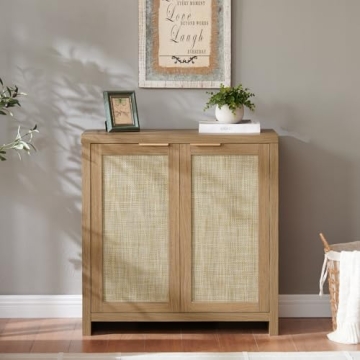 Stylish OAKHAM HOME Rattan Storage Sideboard Cabinet