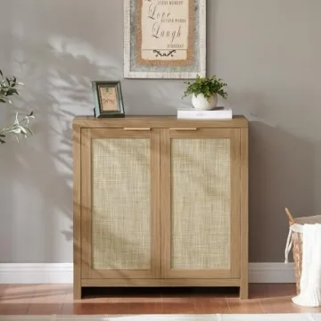 Stylish OAKHAM HOME Rattan Storage Sideboard Cabinet