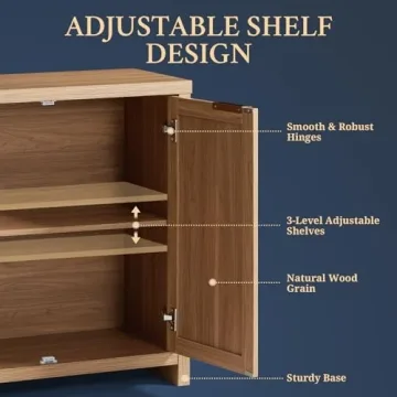 Stylish OAKHAM HOME Rattan Storage Sideboard Cabinet