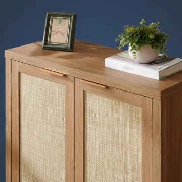 Stylish OAKHAM HOME Rattan Storage Sideboard Cabinet