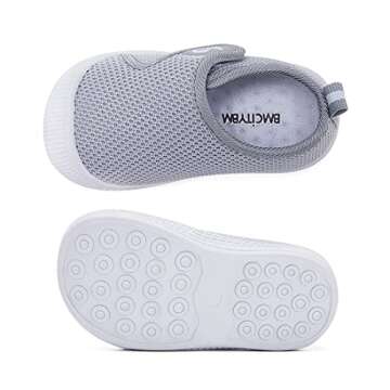 BMCiTYBM Baby Boy Girl Shoes Infant First Walker Shoes Breathable Walking Shoes Lightweight Non-Slip Sneakers 6 9 12 18 24 Months Gray 18-24 Months Toddler
