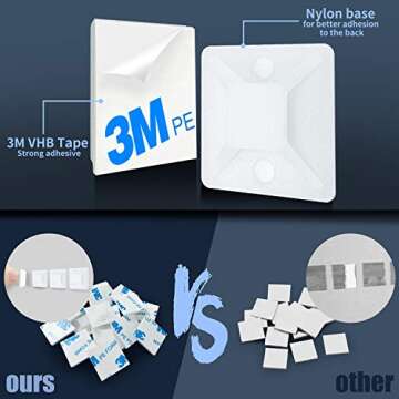 HUASAI Cable Management Set - 100 Zip Tie Mounts Pack