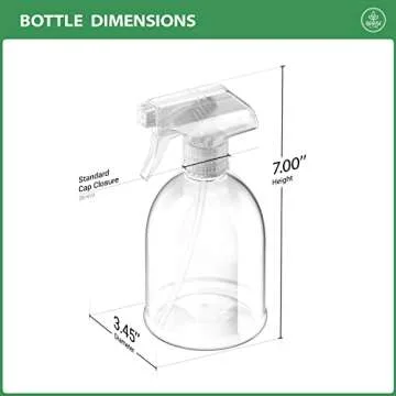 Bar5F Fine Mist Spray Bottle 16-Ounce Essential Oils, Gardening, Mild Cleaning Solutions, Pets, Plants, Cooking, Water Spray Bottle, Salon Hair Misting (1)