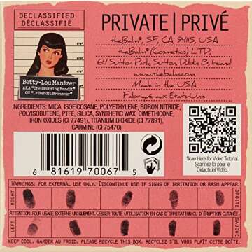 theBalm, Manizer Beauty Kit, Translucent Pressed Matte Shimmer Mary Skincare Cheeks Face Powder Lightweight Palette Makeup for Women - Betty Lou