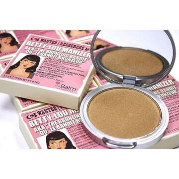 theBalm, Manizer Beauty Kit, Translucent Pressed Matte Shimmer Mary Skincare Cheeks Face Powder Lightweight Palette Makeup for Women - Betty Lou