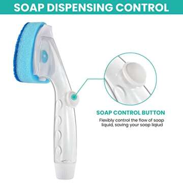 Non Scratch Dishwand Refill with Handle, 6 Heavy Duty Dish Wand Refills, Replacement Sponge Heads Se...