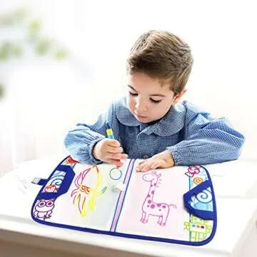 Coolplay Kid Activities Water Drawing Mat Painting with Water Pen Airplane Travel Toy for Toddlers