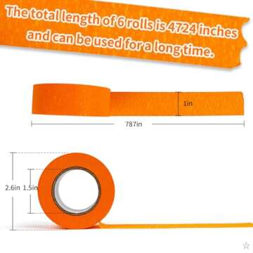 DEWEL Colored Masking Tape 1 Inch,6 Rolls 22 Yard Rainbow Color Teacher Tape for Classroom Supplies ...